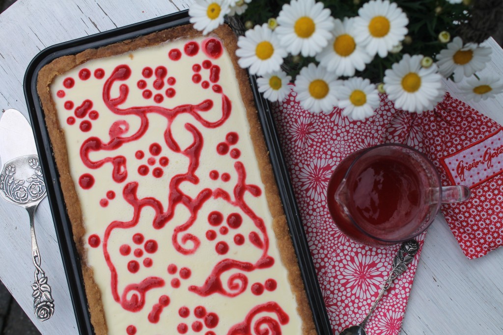 Panna-Cotta-Tarte mit Himbeeren und Shortbreadboden | cuplovecake