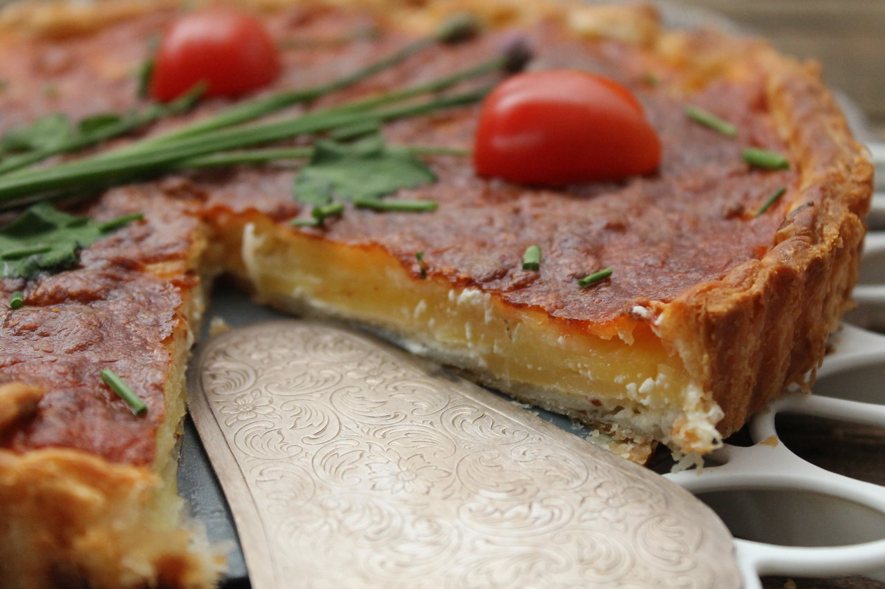 Vegetarisch: Kartoffeltarte mit Mozzarella und Schnittlauch aus meinem ...