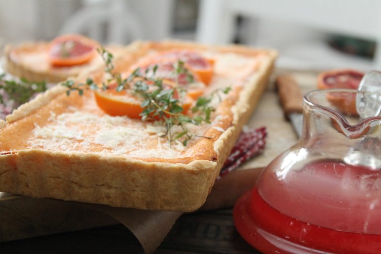 Blutorangentarte mit Thymian und weißer Schokolade | cuplovecake